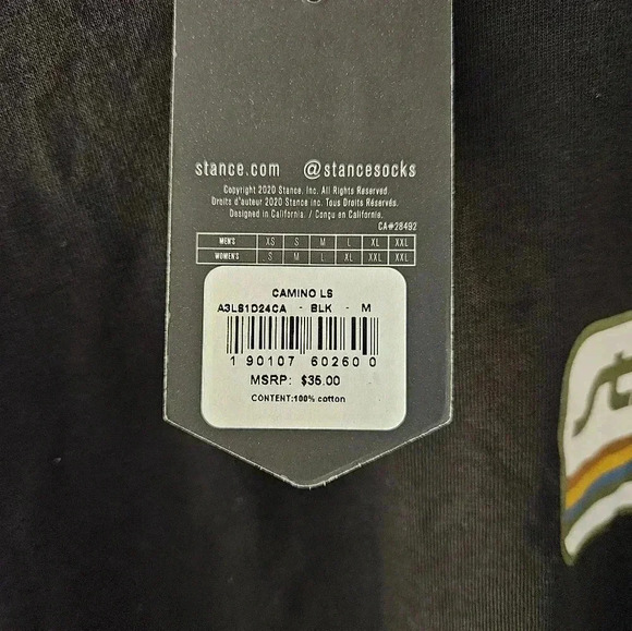 Stance long-sleeved black size medium shirt - Picture 3 of 8